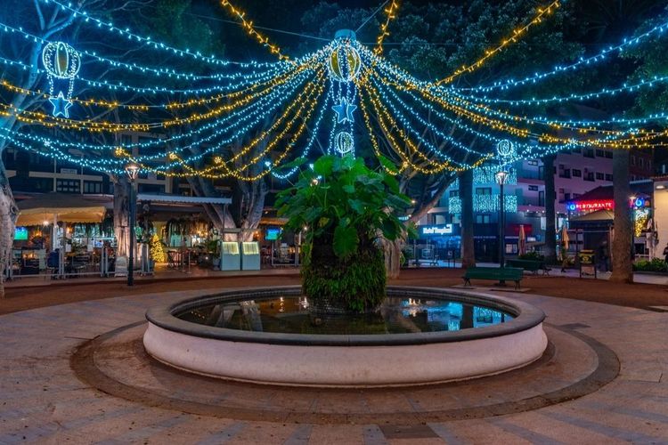 Décorations de Noël à Puerto de la Cruz, Tenerife.
