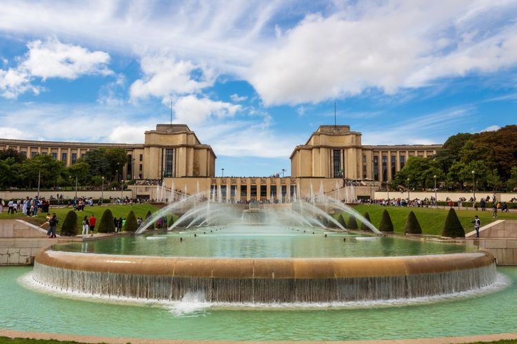 Les fontaines du Trocadéro à Paris
