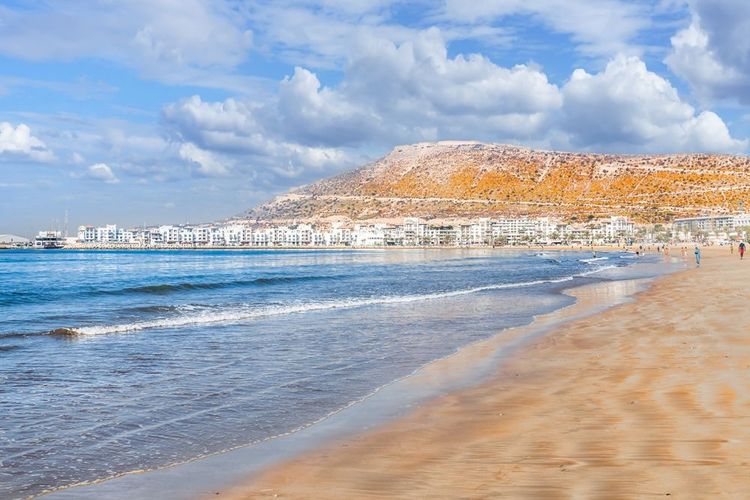 La plage d'Agadir.