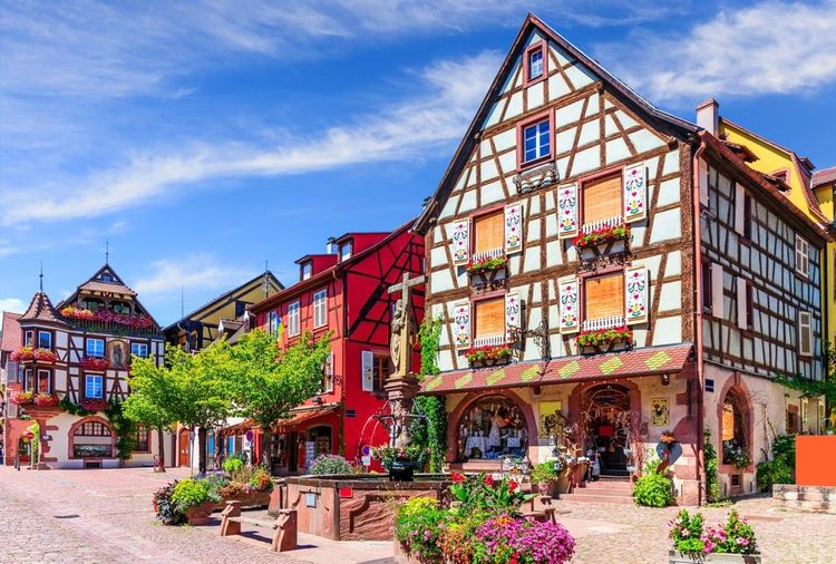 Village d'Eguisheim Alsace France.