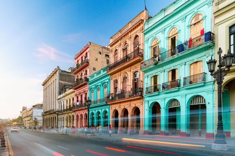 Les bâtiments colorés de La Havane, Cuba.