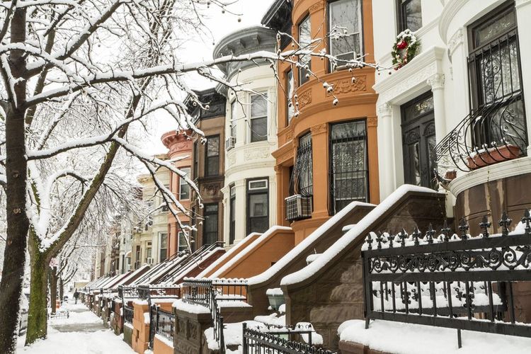 Les petits immeubles typiques de Crown Heights à Brooklyn