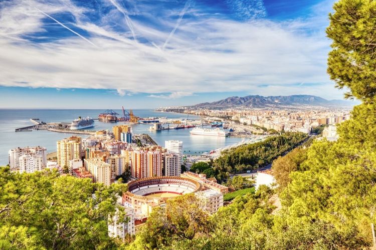 Panorama aérien de la Ceinture de Taureau à Malaga.