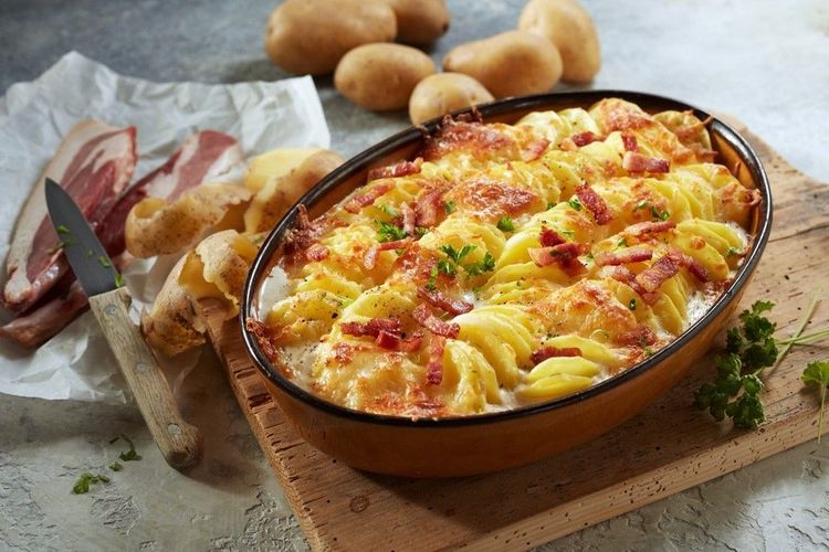 Kugelis, gratin de pommes de terre et lard