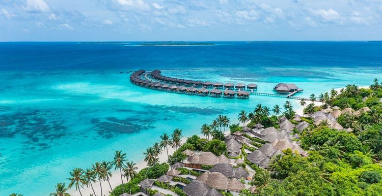 Paysage typique des Maldives.