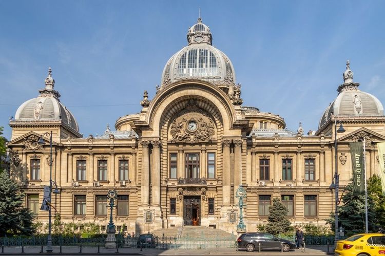 Le Palais de la C.E.C. (1900), la Caisse d'Épargne publique de Roumanie, dans un pur style Belle Epoque