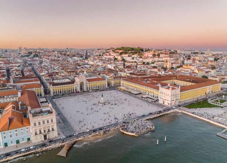 Place du Commerce à Lisbonne, Portugal.