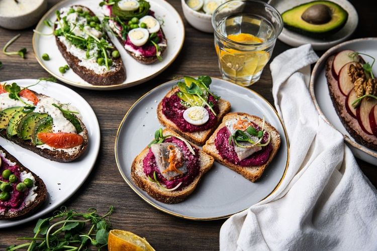 Variété de smørrebrød