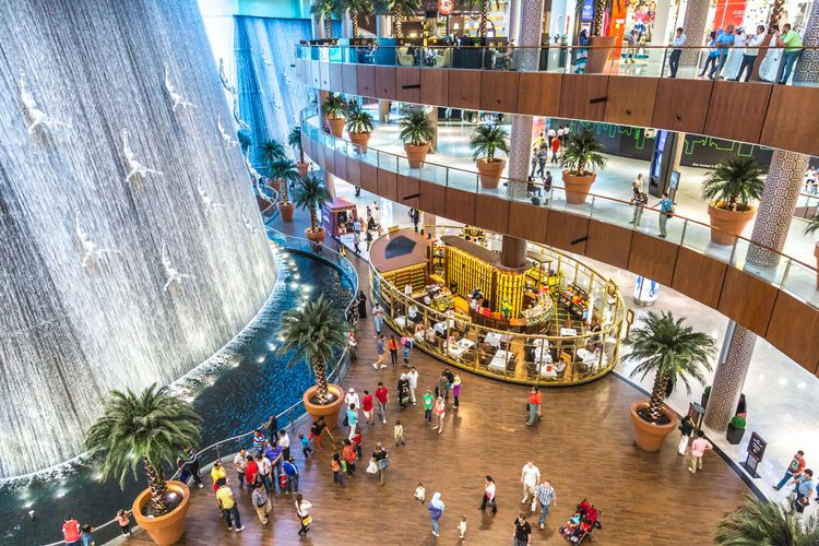 La chute d'eau du Dubaï Mall