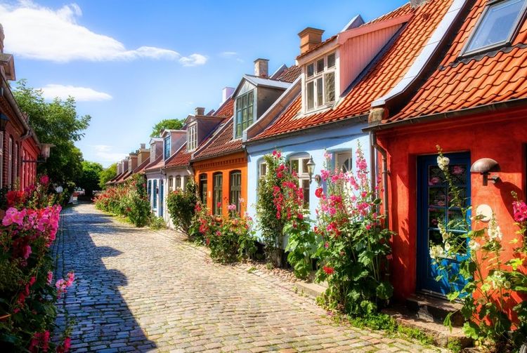 Les charmantes maisons de la rue Møllestien à Aarhus
