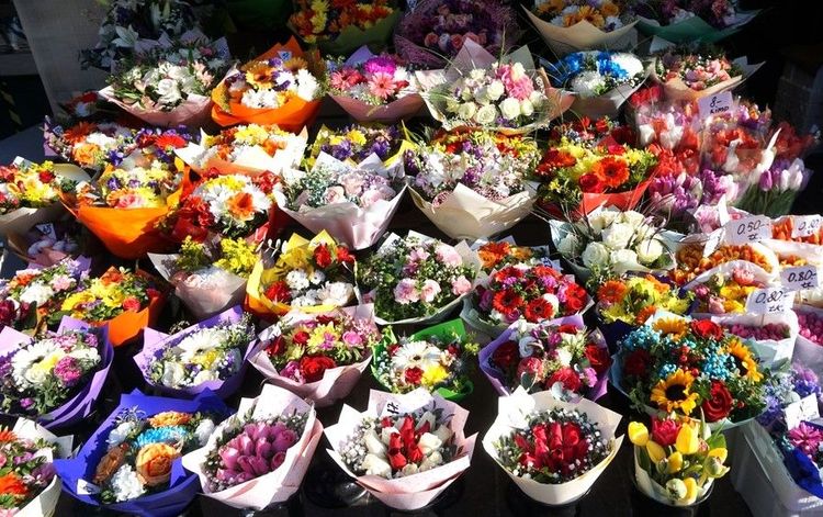 Fleurs sur le marché de Tallinn