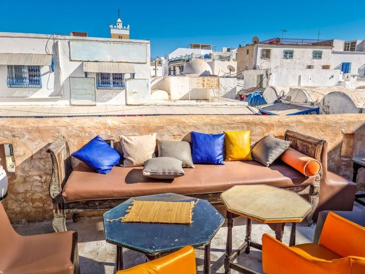 Vue sur la médina d'Hammamet, depuis la terrasse d'un hôtel.