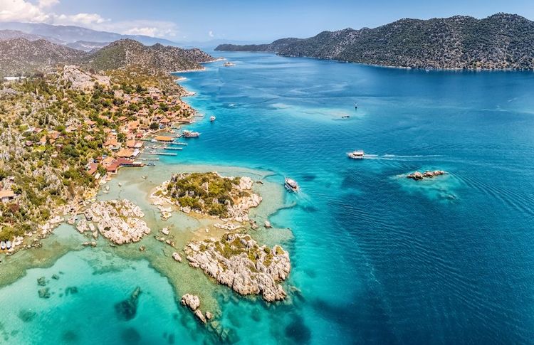 Vue aérienne sur Kekova