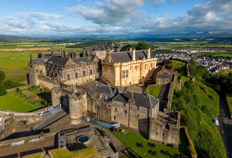 Vue aérienne sur le château de Stirling