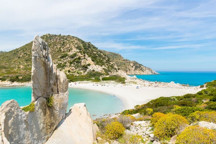plage de Punta Molentis à Sardegna, Italie