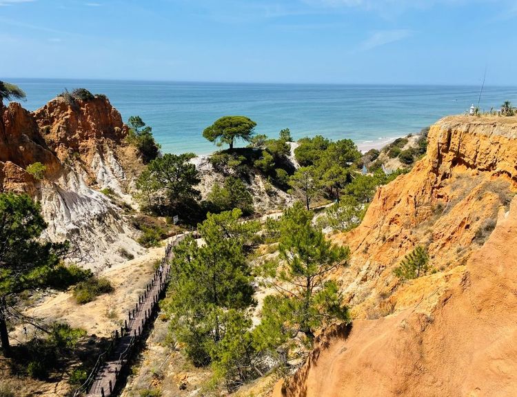Sentier vers la Praia da Falésia, Algarve, Portugal