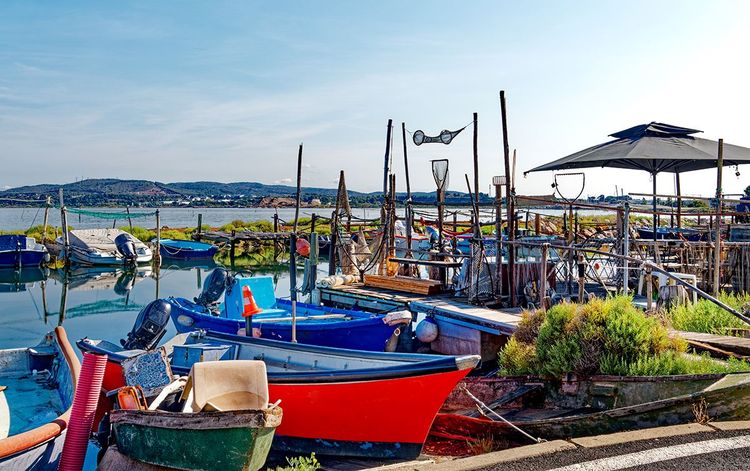 Matériel de pêche de la Pointe Courte, sur l'étang de Thau, à Sète