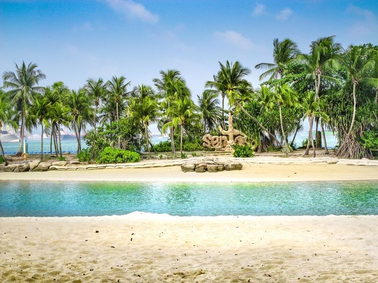 La plage Palawan, à Sentosa Island