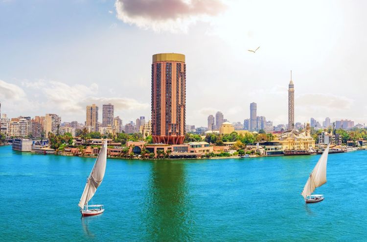 Felouques devant l'île de Zamalek