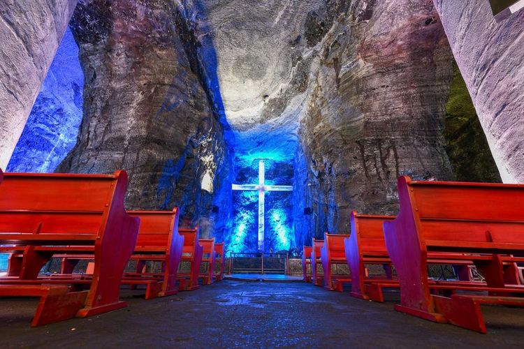 La cathédrale de sel de Zipaquira, Cundinamarca, Colombie.