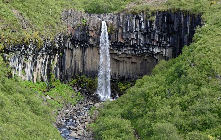 Cascade de Svartifoss dans le parc Skaftafell