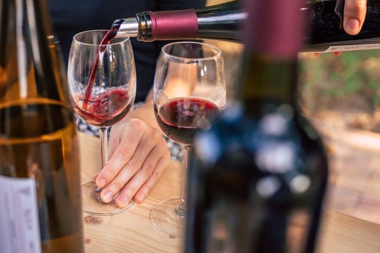 Vin rouge servi dans un domaine vinicole slovaque