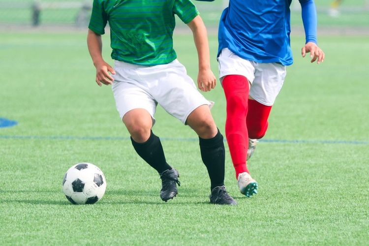 Pendant un match de football