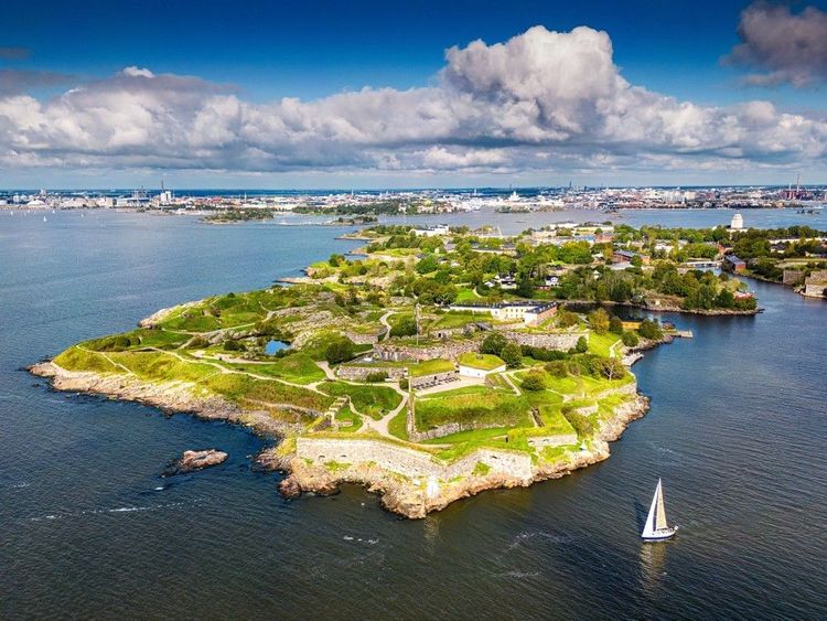 Vue aérienne sur Suomenlinna