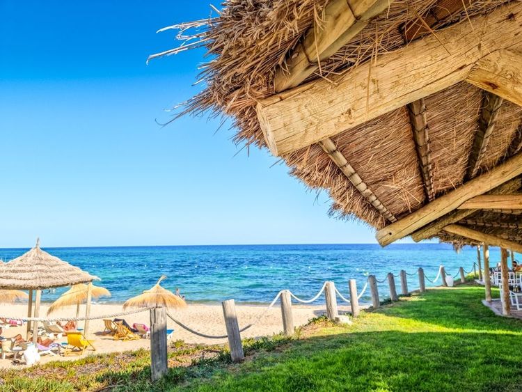 Paysage sur une plage d'Hammamet
