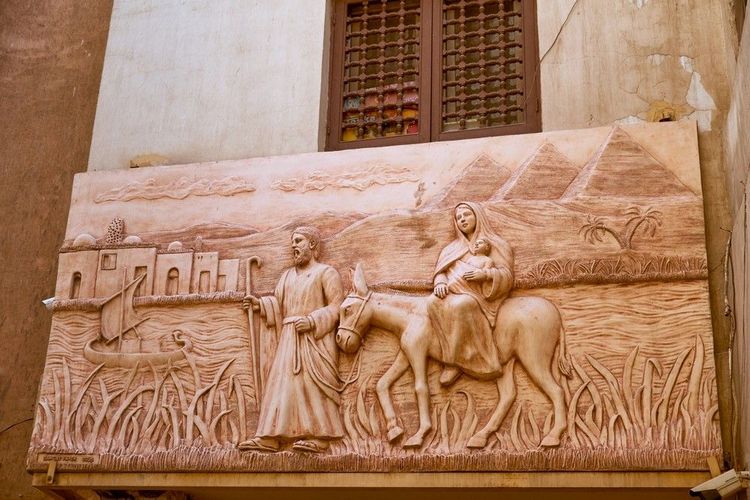Bas-relief religieux dans le quartier copte du Vieux Caire