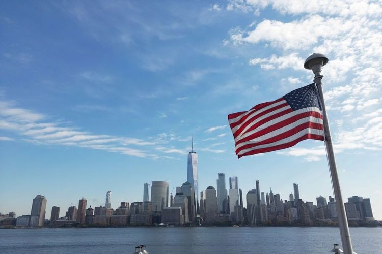 Drapeau américain à New York.