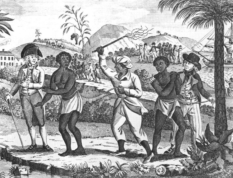 Gravure rendant la réalité de l'esclavage dans les Antilles au 18e siècle