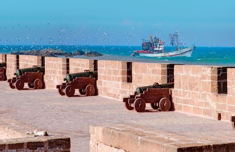 Les remparts à créneaux et les canons d'Essaouira
