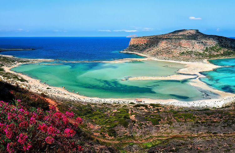 Le lagon de Balos, en Crête, longé par la plage du même nom