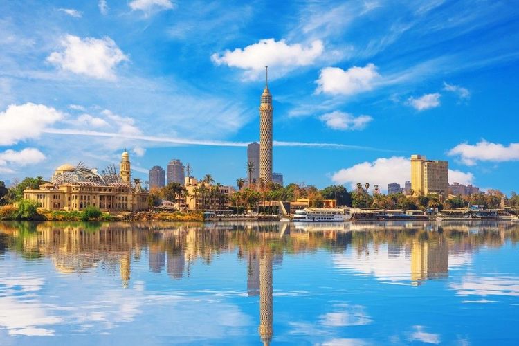 Le Caire, l'île de Gezira sur le Nil