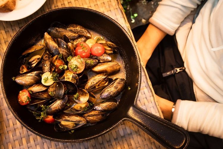 Dégustation de moules au restaurant Friðheimar à Reykholt