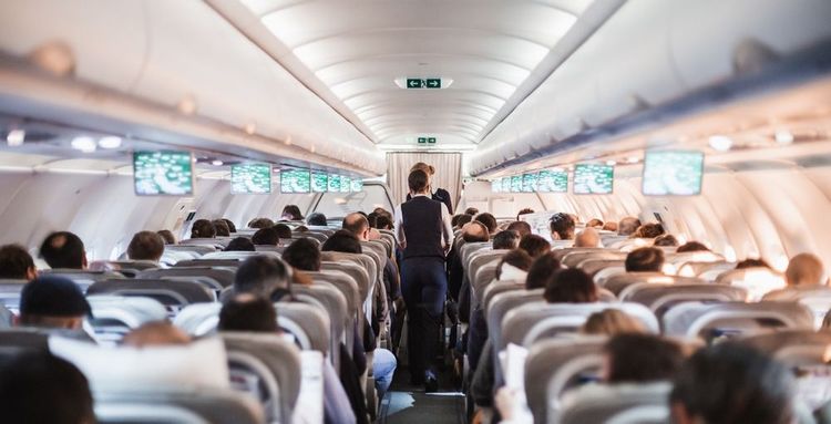 Les passagers, calmes, dans un avion en vol