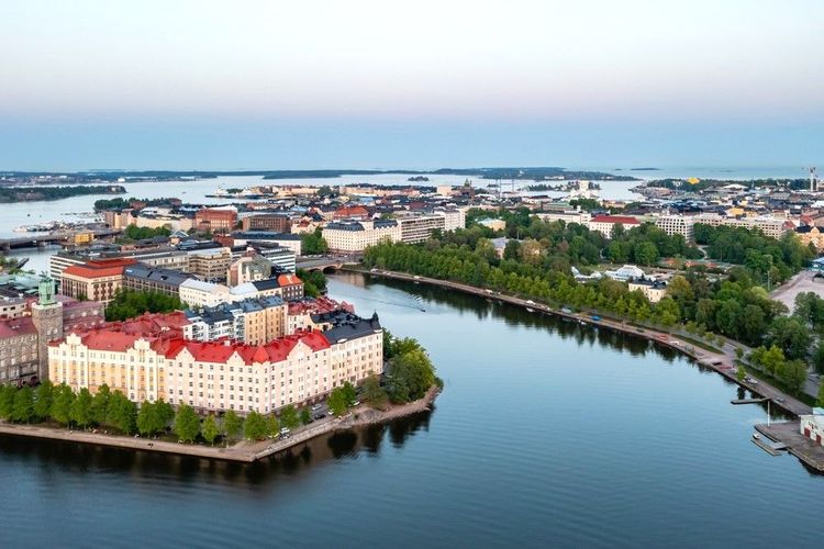 Vue aérienne sur Helsinki, la capitale de la Finlande