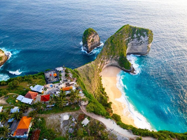 Vue Aérienne Kelingking Beach Nusa Penida Bali,