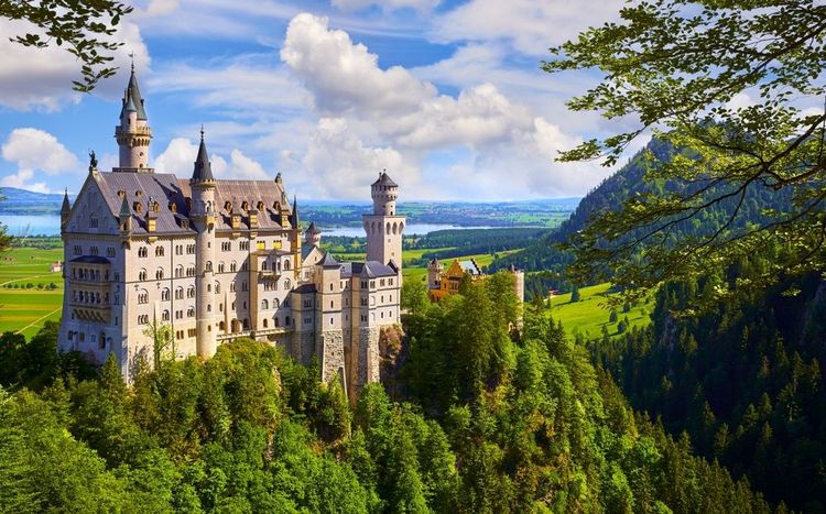 Château de Neuschwanstein dans les Alpes bavaroises.