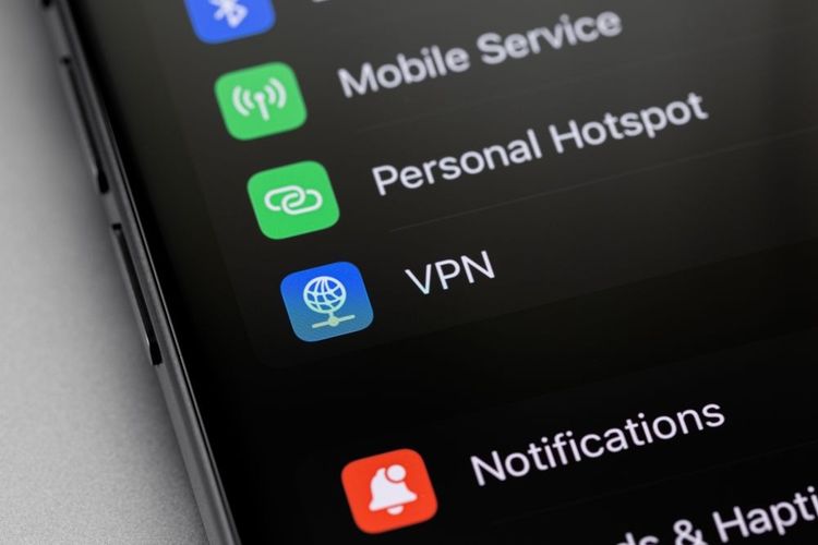 Un VPN installé sur un téléphone sur un Iphone