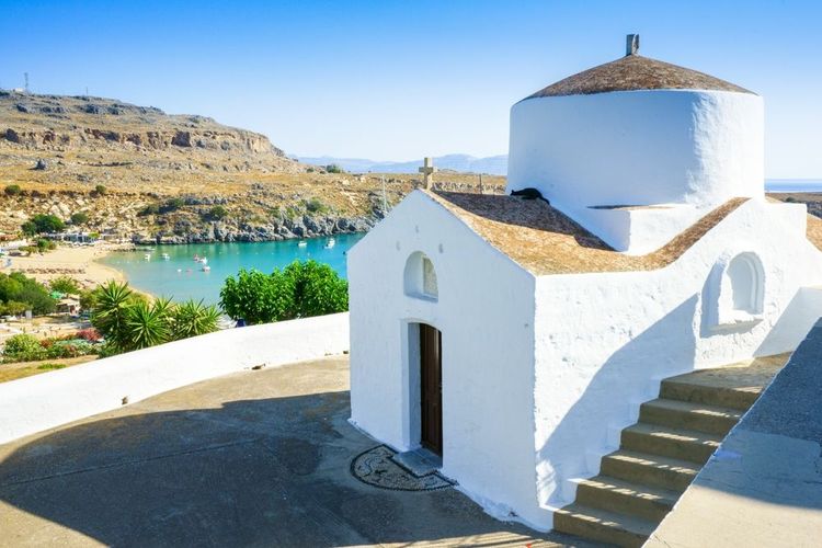 La ville de Lindos sur l'île de Rhodes en Grèce