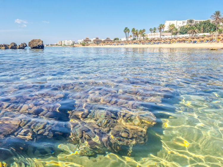 Paysage sur une plage d'Hammamet, Tunisie