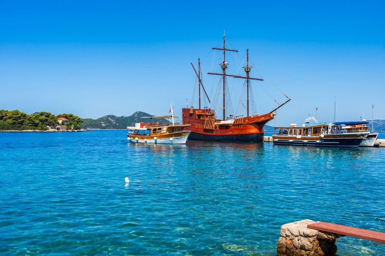 Les fameux bateau en bois qu'on trouve dans les îles Elaphites (ici, à Kolocep)