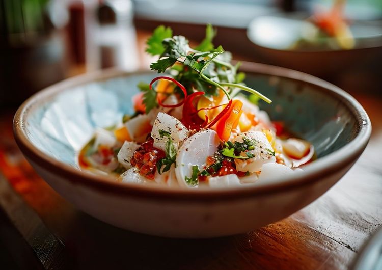 Le Ceviche, plat de poisson cru mariné dans du jus de citron