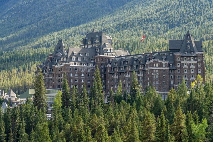 Vue du Fairmont Banff Springs Hotel au Canada
