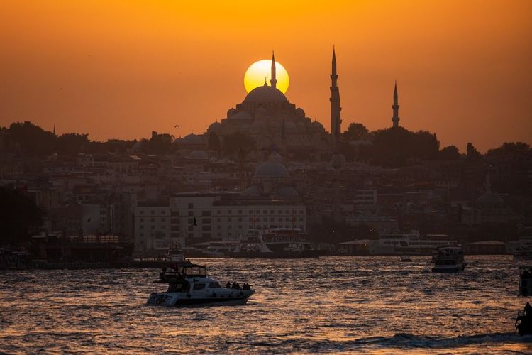 Coucher de soleil sur Istanbul.
