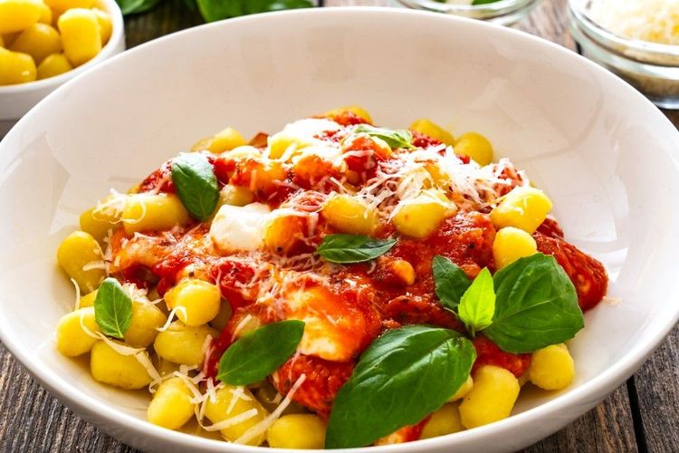 Gnocchis, tomate et basilic