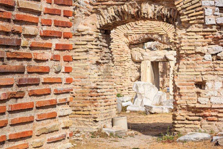 Vestiges des thermes de l'ancienne Odessos, station balnéaire romaine, à Varna,