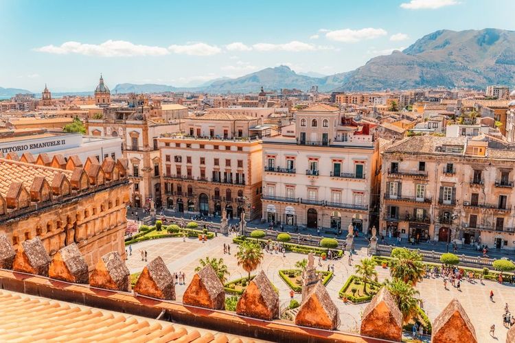 Tour de la cathédrale de Palerme, Sicile, Italie.